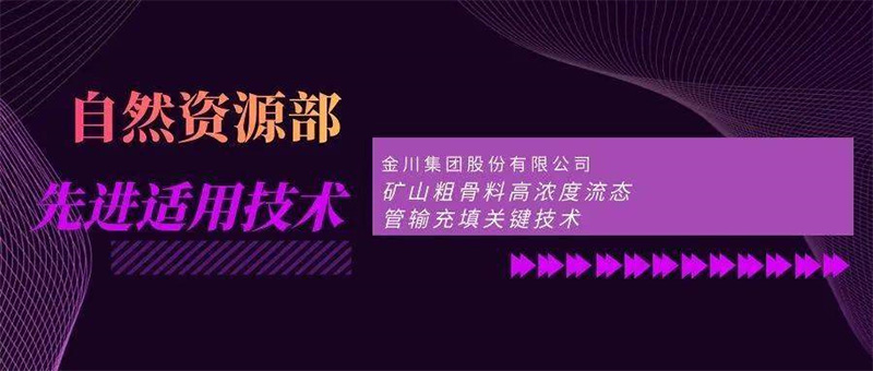 自然资源部先进适用技术展播——矿山粗骨料高浓度流态管输充填关键技术